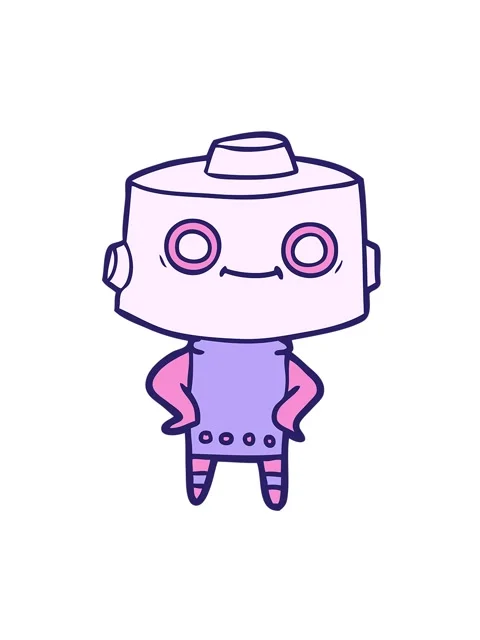 Jiggle and pause animation of a doodle of an android Stock Footage 324229647
