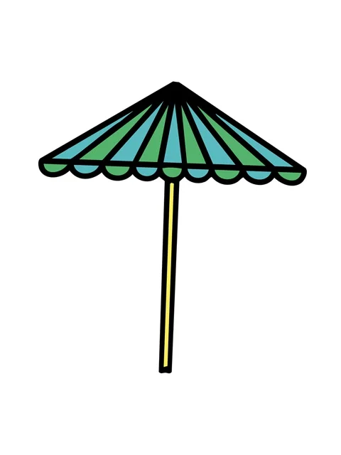 Jiggle and pause animation of a folding brazilian beach parasol Stock Footage 324066887