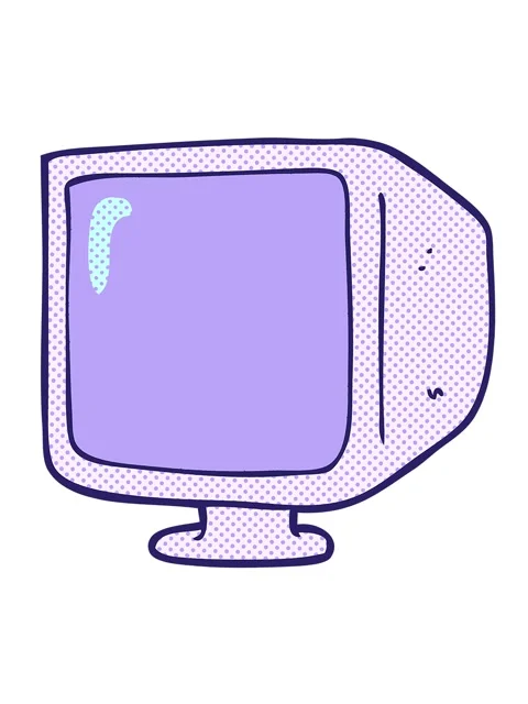 Jiggle and pause animation of freehand drawn cartoon old computer monitor Stock Footage 324468422