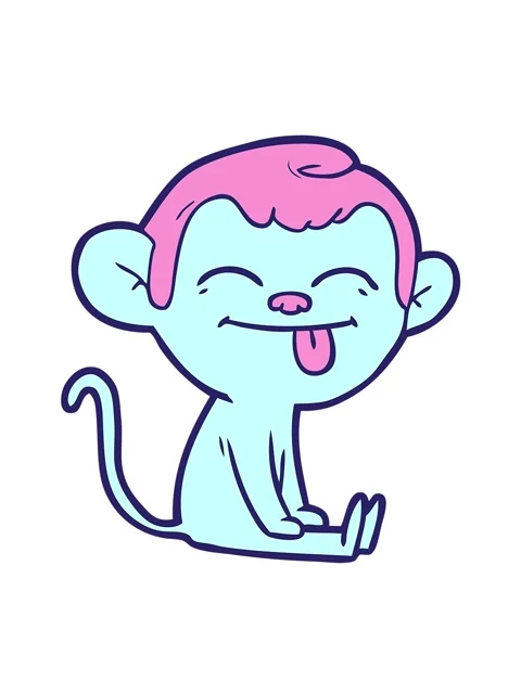Jiggle and pause animation of funny cartoon monkey sitting Stock Footage 324090222