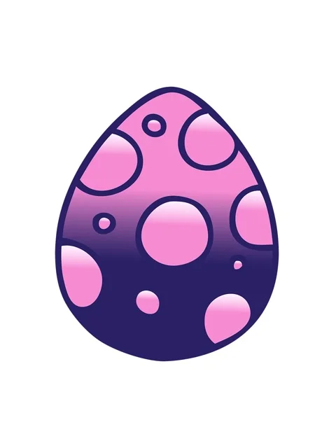 Jiggle and pause animation of gradient shaded quirky cartoon easter egg Video stock 324100661