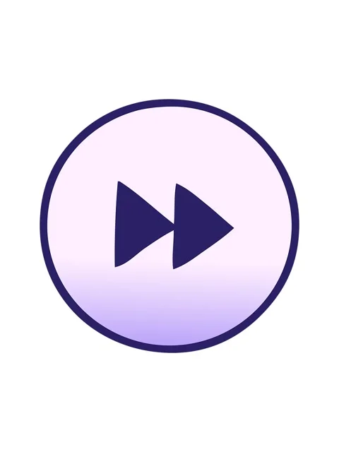 Jiggle and pause animation of gradient shaded cartoon of a fast forward butto Video stock 324109481