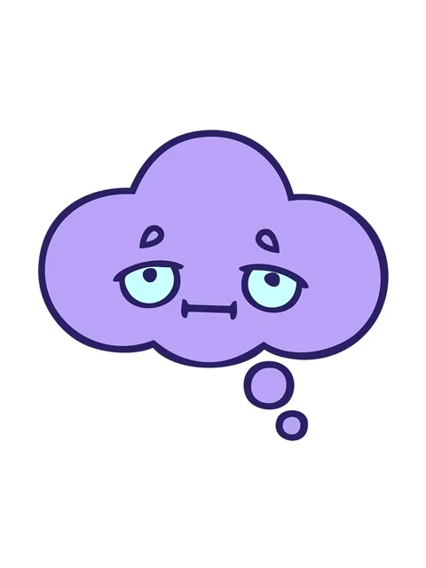 Jiggle and pause animation of gradient shaded cartoon of a thought bubble Stock Footage 324424479