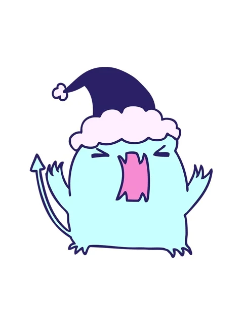 Jiggle and pause animation of hand drawn christmas cartoon of kawaii devil Stock Footage 324254417