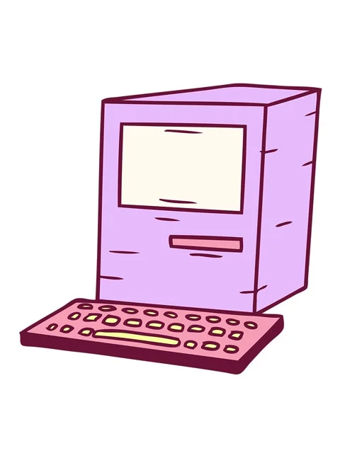 Jiggle and pause animation of hand drawn cartoon doodle of a computer and k.. Stock Footage 324317823