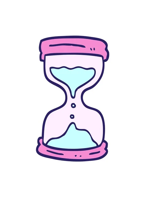 Jiggle and pause animation of hand drawn doodle style cartoon hourglass Stock Footage 324455469