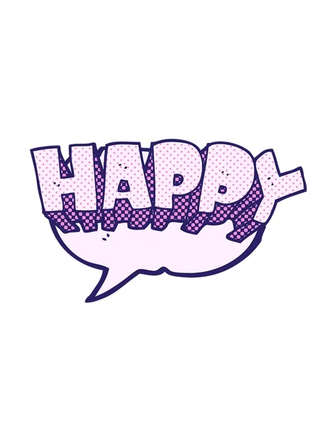 Jiggle and pause animation of happy text Stock Footage 324050586