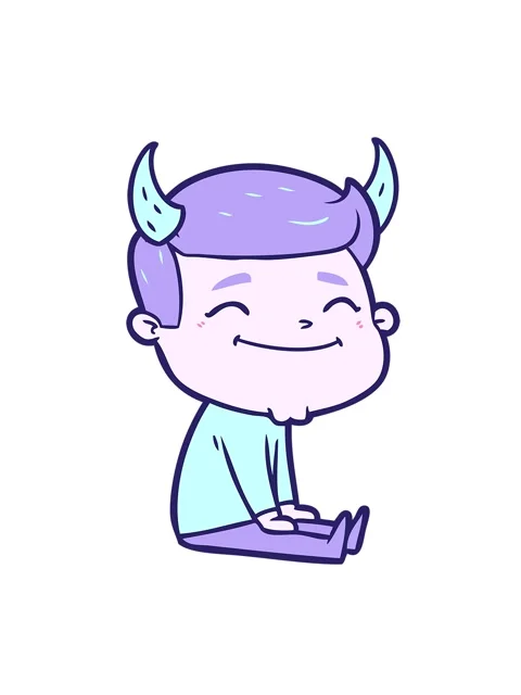 Jiggle and pause animation of happy cartoon man with devil horns Stock Footage 324165162