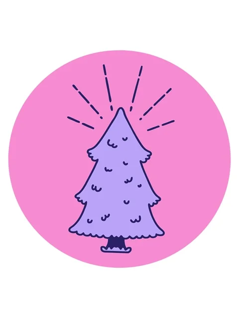 Jiggle and pause animation of icon of a tattoo style pine tree Stock Footage 324347208