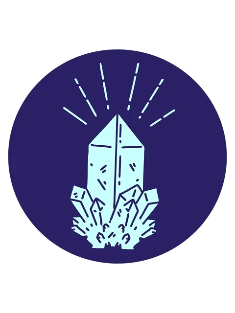 Jiggle and pause animation of icon of a tattoo style quartz crystal Stock Footage 324484824