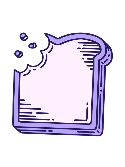 Jiggle and pause animation of iconic tattoo style of a bitten slice of bread Stock Footage 324185061