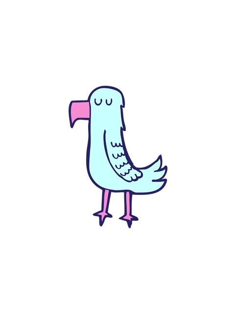 Jiggle and pause animation of parrot cartoon element Stock Footage 324176901