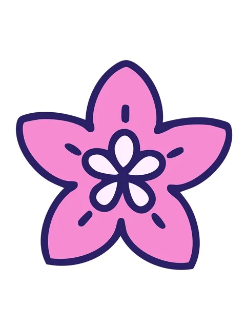 Jiggle and pause animation of a singular japanese style flower design Stock Footage 324275671