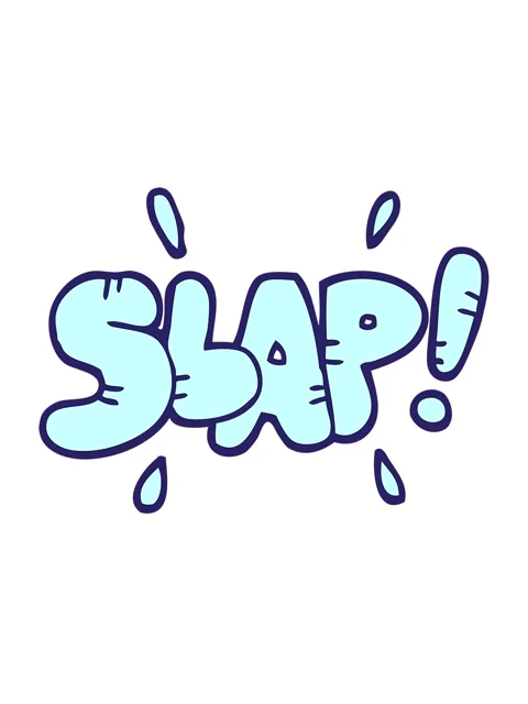 Jiggle and pause animation of slap text Stock Footage 324181265
