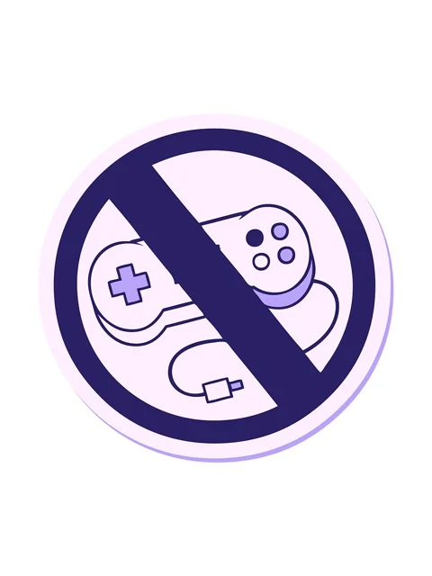 Jiggle and pause animation of sticker of a cute cartoon no gaming sign Stock Footage 324392022