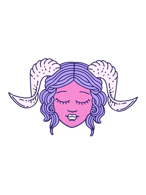 Jiggle and pause animation of Tattoo Style tiefling character face Stock Footage 324268457