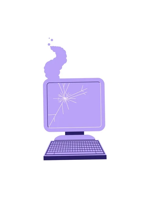 Jiggle motion animation of broken computer graphic vector illustration Stock Footage 324470446