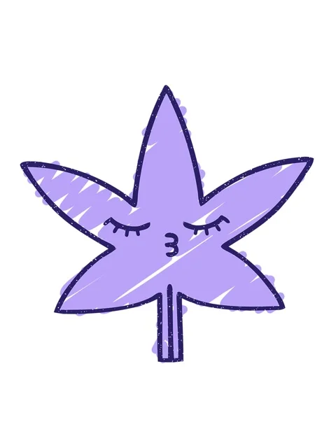 Jiggle motion animation of Cannabis Leaf Chalk Doodle Drawing Stock Footage 324307772