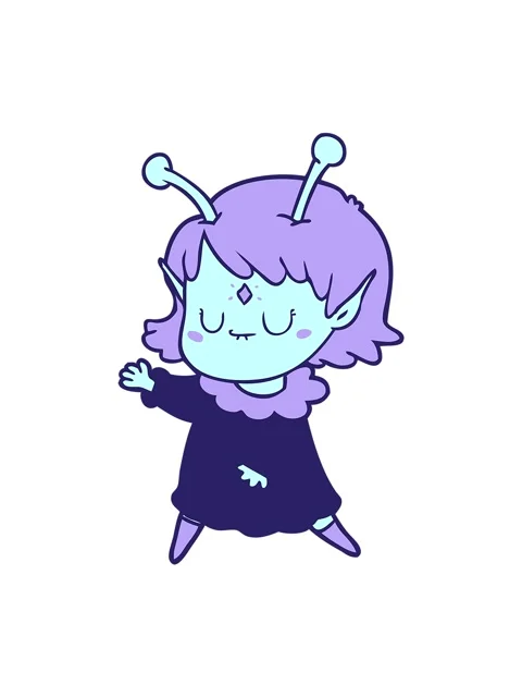Jiggle motion animation of cartoon alien girl dancing Stock Footage 324333796