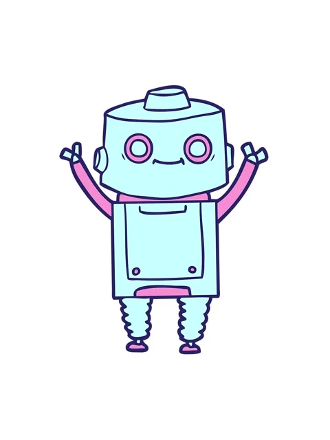 Jiggle motion animation of a cartoon android Stock Footage 324268969