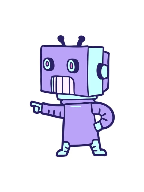 Jiggle motion animation of cartoon android doodle Stock Footage 324435989