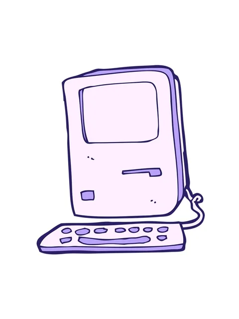 Jiggle motion animation of cartoon of computer Stock Footage 324046058