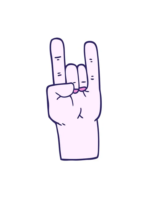 Jiggle motion animation of cartoon doodle rock music hand Video stock 324172059
