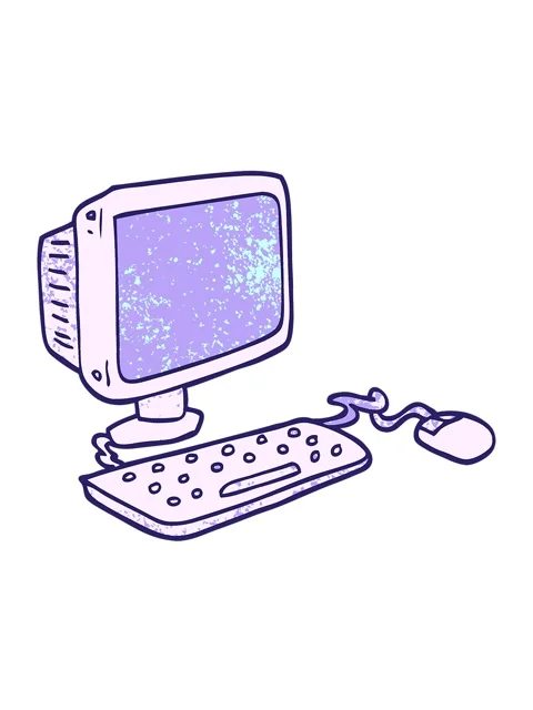 Jiggle motion animation of cartoon doodle office computer Stock Footage 324248653