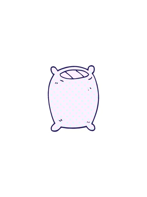 Jiggle motion animation of cartoon doodle bedtime pillow Stock Footage 324365429