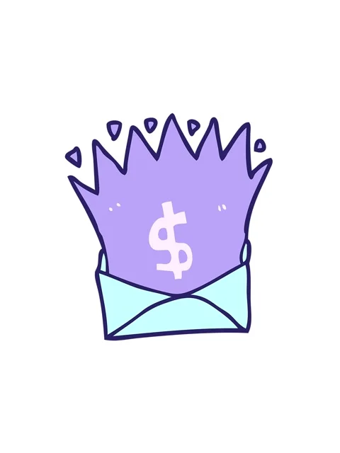Jiggle motion animation of cartoon envelope with money sign Stock Footage 324324706