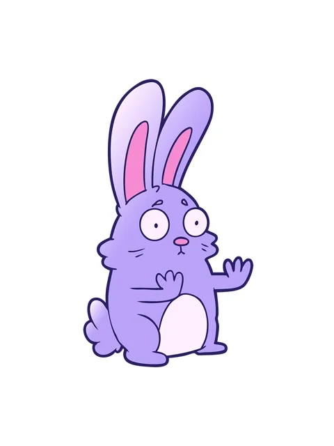 Jiggle motion animation of cartoon scared rabbit Stock Footage 324121114
