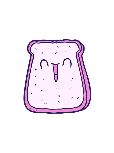 Jiggle motion animation of cartoon slice of bread Stock Footage 324055006