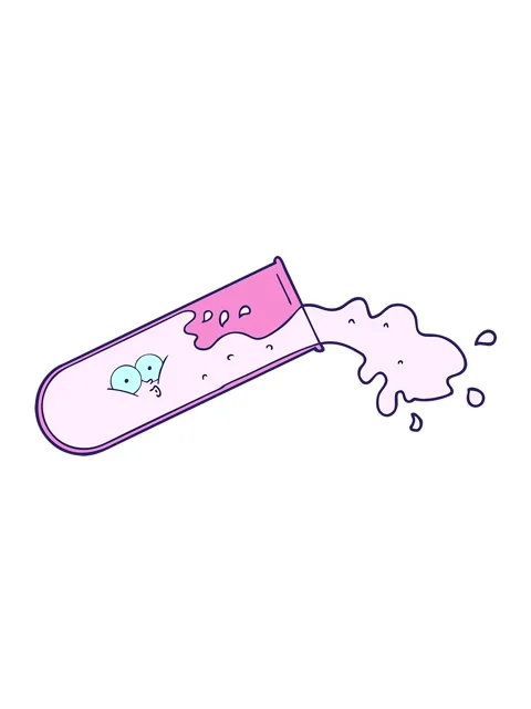 Jiggle motion animation of cartoon test tube spilling Stock Footage 324425096