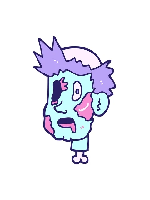 Jiggle motion animation of cartoon zombie head Stock Footage 324203448
