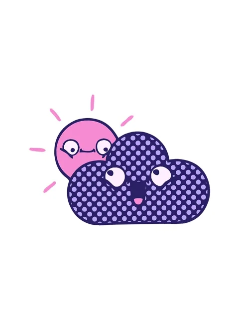 Jiggle motion animation of comic book style cartoon of a storm cloud and sun Stock Footage 324108658