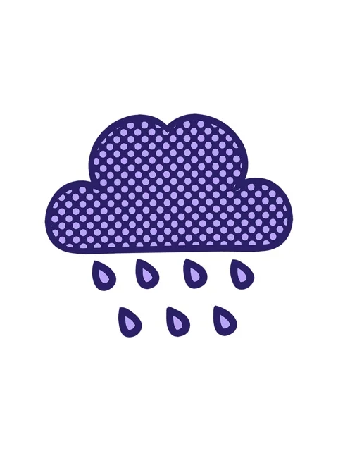 Jiggle motion animation of comic book style cartoon of a storm rain cloud Stock Footage 324167093