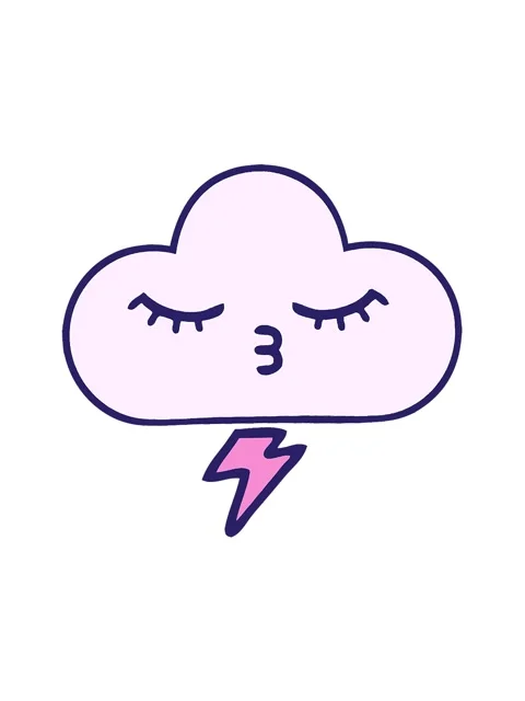 Jiggle motion animation of comic book style cartoon of a thunder cloud Stock Footage 324311229