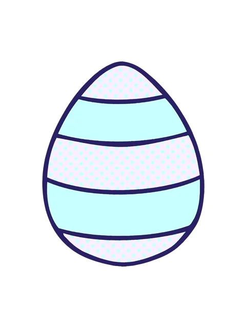Jiggle motion animation of comic book style quirky cartoon easter egg Stock Footage 324358389