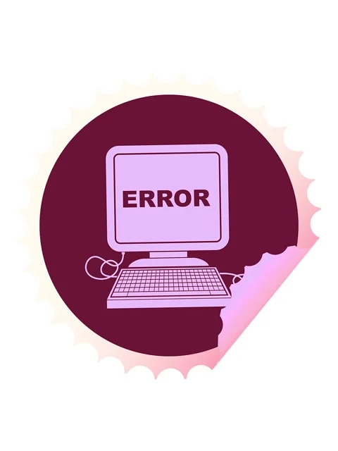 Jiggle motion animation of computer error vector illustration circular peel.. Stock Footage 324436005