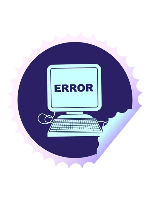 Jiggle motion animation of computer error vector illustration circular peel.. Stock Footage 324436445