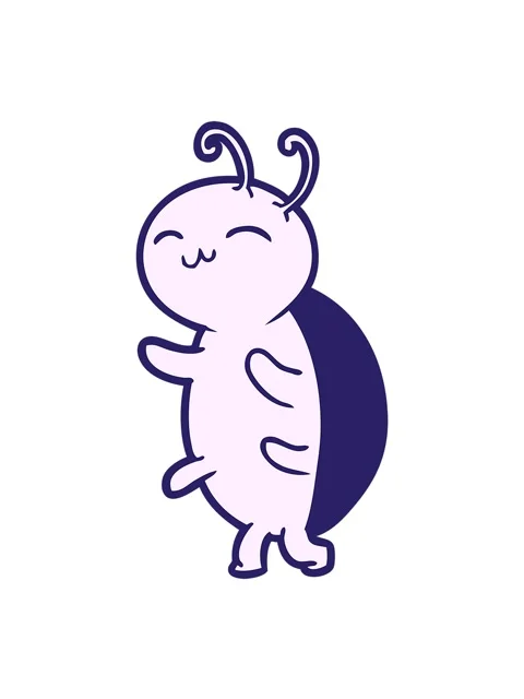 Jiggle motion animation of cute bug cartoon Stock Footage 324261506