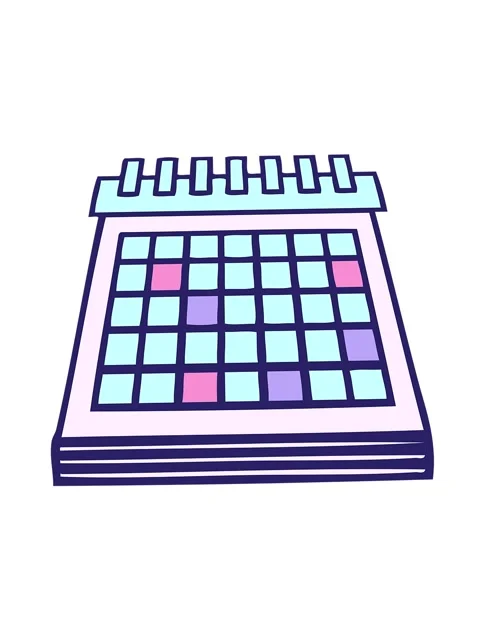 Jiggle motion animation of cute cartoon of a work calendar Stock Footage 324263906