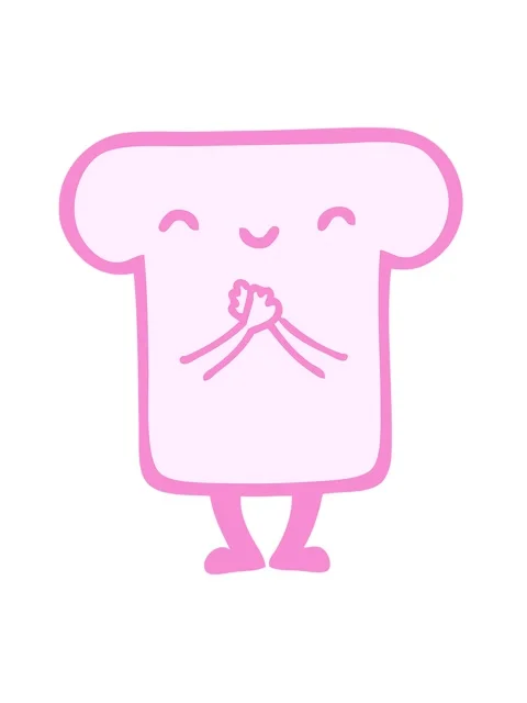 Jiggle motion animation of cute slice of bread Stock Footage 324356677