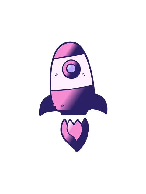 Jiggle motion animation of drawing of a space rocket Stock Footage 324489390