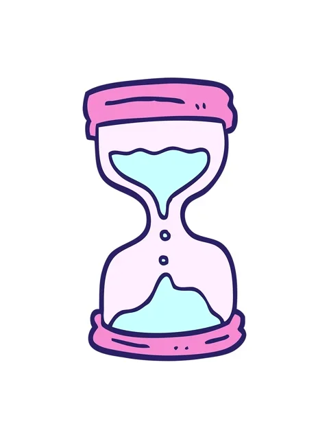 Jiggle motion animation of hand drawn doodle style cartoon hourglass Stock Footage 324470281