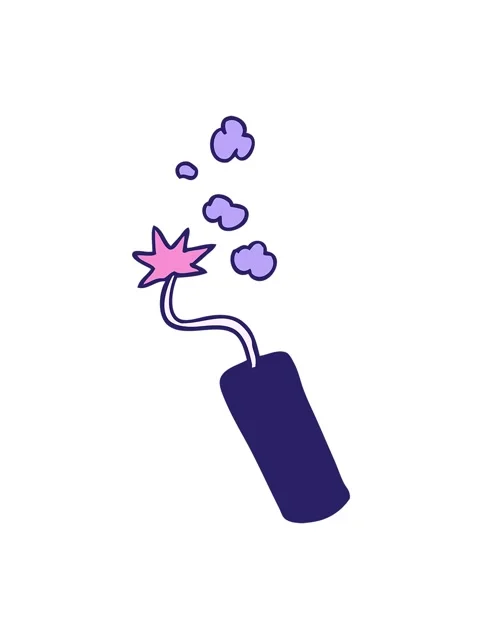 Jiggle motion animation of hand drawn cartoon doodle of a lit dynamite stick Stock Footage 324488850
