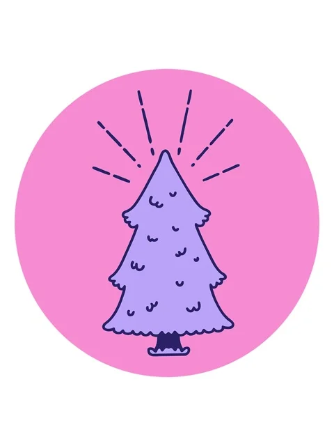 Jiggle motion animation of icon of a tattoo style pine tree Stock Footage 324123787