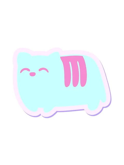 Jiggle motion animation of loaf cat sticker Stock Footage 324455809
