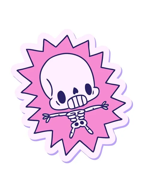 Jiggle motion animation of sticker cartoon illustration kawaii electrocuted.. Stock Footage 324074357
