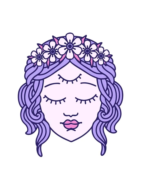 Jiggle motion animation of tattoo style image of female face with third eye Stock Footage 324227245